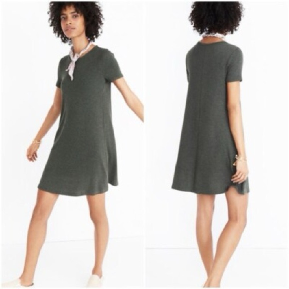 Madewell Olive Green Swingy Tee Dress